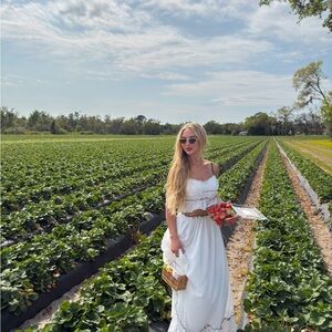 White Off-Shoulder Maxi Dress